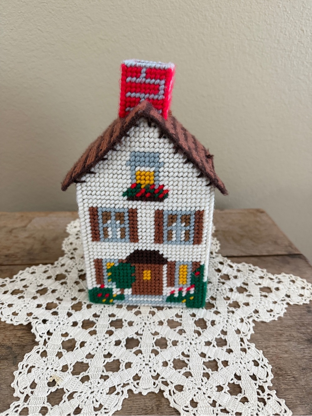 Vintage Crocheted Christmas House